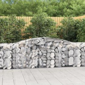 Arched Gabion Basket 157.5"x19.7"x31.5"/39.4" Galvanized Iron