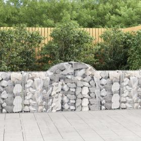 Arched Gabion Baskets 2 pcs 78.7"x11.8"x31.5"/39.4" Galvanized Iron