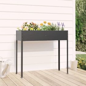 Garden Planter Anthracite 39.6"x15.9"x35.4" Galvanized Steel