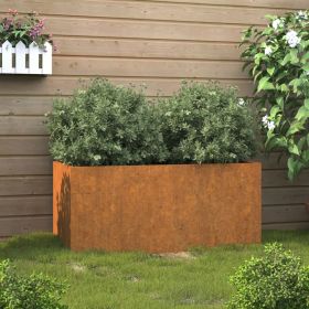 Planter 24.4"x11.8"x11.4" Corten Steel