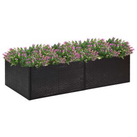 Garden Planter Black 61.8"x31.5"x15.7" Poly Rattan