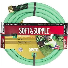 Swan Soft & Supple Easy Coil Water Hose Crush Proof Couplings 50' x 5/8"