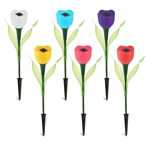 6 Pcs Solar Garden Tulip Flower Light Outdoor Solar Pathway light IP54 Water-resistant Landscape Lights 6 Pcs Solar Garden Tulip Flower Light Outdoor Solar Pathway light IP54 Water-resistant Landscape Lights