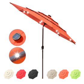 10Ft 3-Tiers 32LEDS Patio Umbrella Fruit Orange