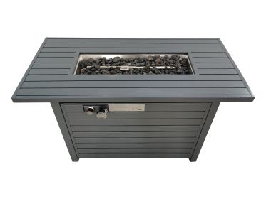 Living Source International 24" H x 54" W Steel Outdoor Fire Pit Table with Lid