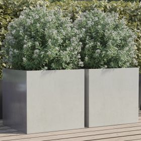 Planters 2 pcs Silver 19.3"x18.5"x18.1" Stainless Steel