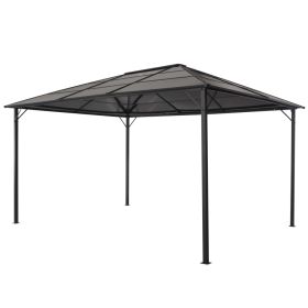 Gazebo with Roof Aluminum 13.1'x9.8'x8.5' Black