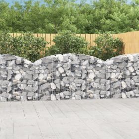 Arched Gabion Basket 78.7"x11.8"x39.4"/47.2" Galvanized Iron (Color: Silver)