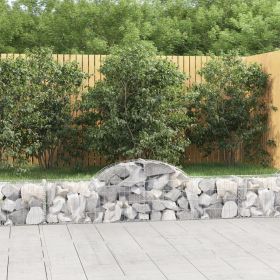 Arched Gabion Basket 78.7"x11.8"x15.7"/23.6" Galvanized Iron (Color: Silver)