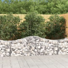 Arched Gabion Basket 78.7"x19.7"x23.6"/31.5" Galvanized Iron (Color: Silver)