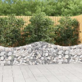 Arched Gabion Basket 78.7"x11.8"x23.6"/31.5" Galvanized Iron (Color: Silver)