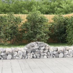 Arched Gabion Basket 78.7"x19.7"x15.7"/23.6" Galvanized Iron (Color: Silver)