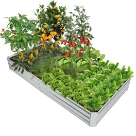 Metal Galvanized Raised Garden Bed with Open-Ended Base (size: 8 x 4 ft)