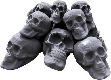 Ceramic Skulls for Fire Pit, Outdoor Fire Tables, 7pcs Reusable Spooky Imitated Human Skull Gas Log for Party, Bonfire,Campfires,Fireplaces, 3 inch (Style: 10pcs Tiny)